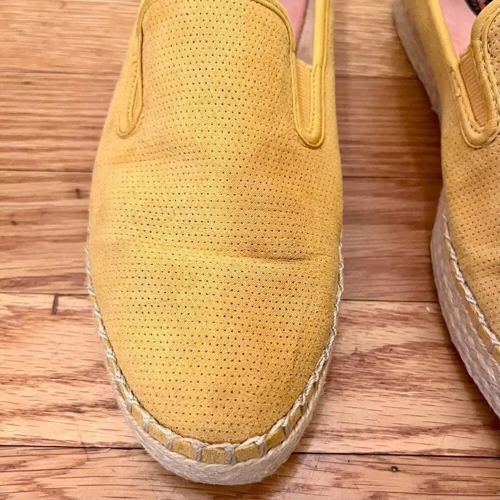 Dr. Scholl's Far Out Yellow Perforated Espadrille Slip-On Shoes Size 6.5M